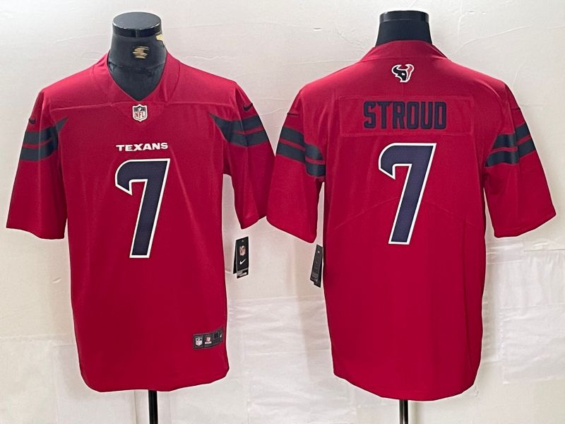 Men Houston Texans #7 Stroud Red Second generations 2025 Nike Limited NFL Jersey style 1->houston texans->NFL Jersey